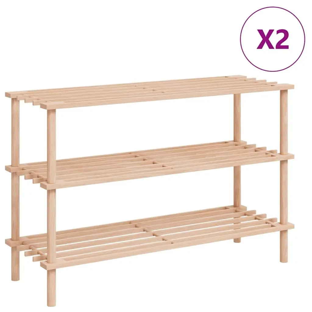 3-Tier Wooden Shoe Rack Organizer Storage Set, 2 pcs