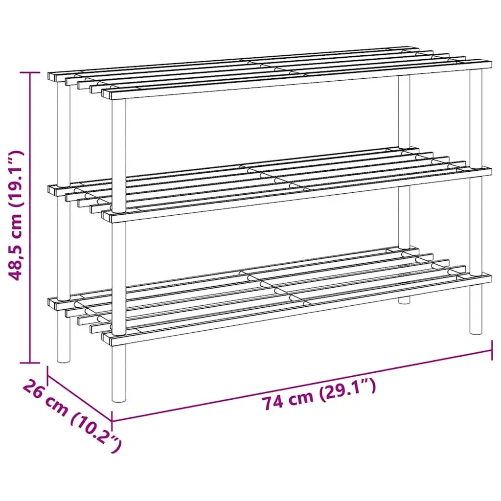 3-Tier Wooden Shoe Rack Organizer Storage Set, 2 pcs