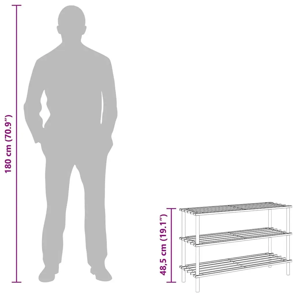3-Tier Wooden Shoe Rack Organizer Storage Set, 2 pcs