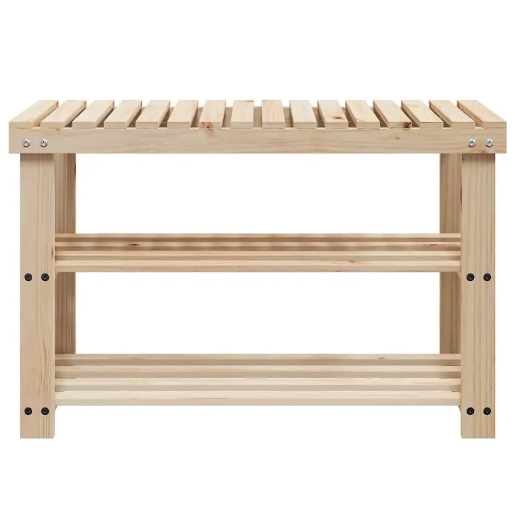Solid Wood Shoe Rack with Integrated Bench for Entryway