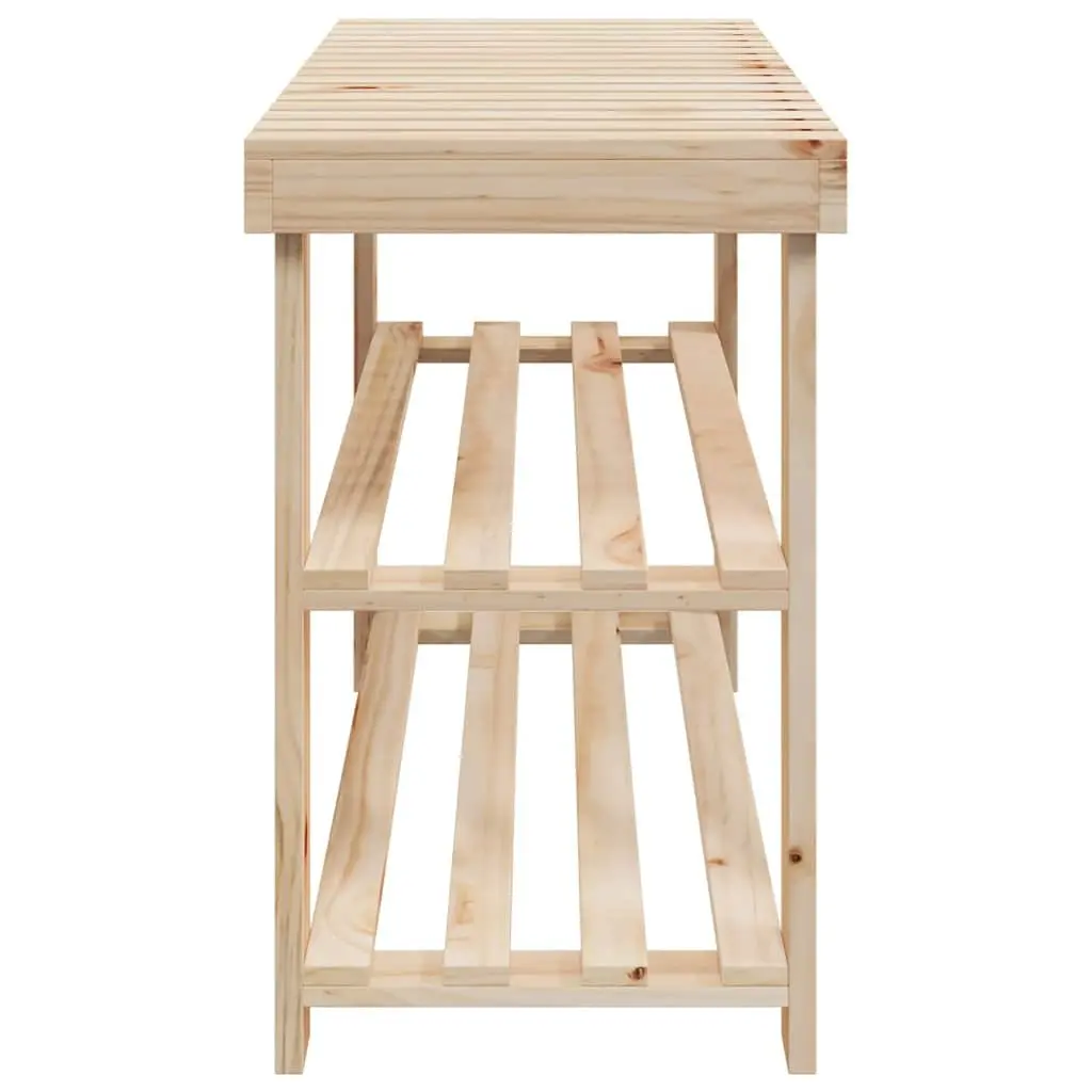 Solid Wood Shoe Rack with Integrated Bench for Entryway