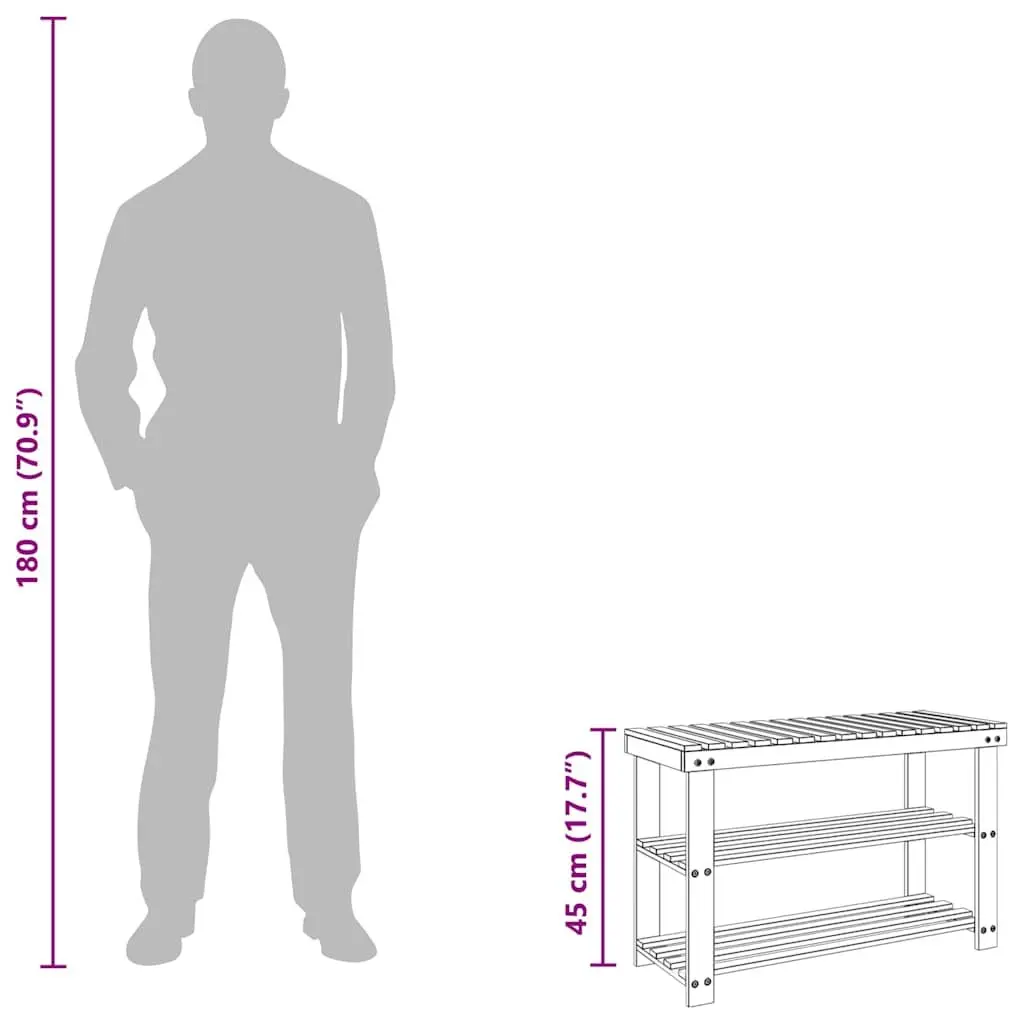 Solid Wood Shoe Rack with Integrated Bench for Entryway