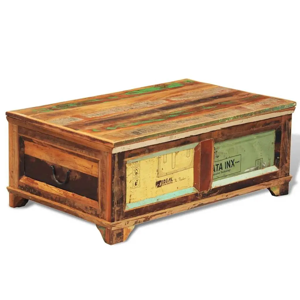 Coffee Table Reclaimed Wood Brown Vintage Style