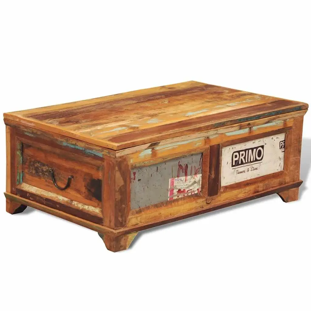 Coffee Table Reclaimed Wood Brown Vintage Style