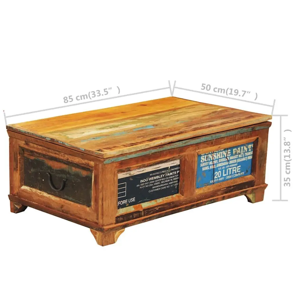 Coffee Table Reclaimed Wood Brown Vintage Style