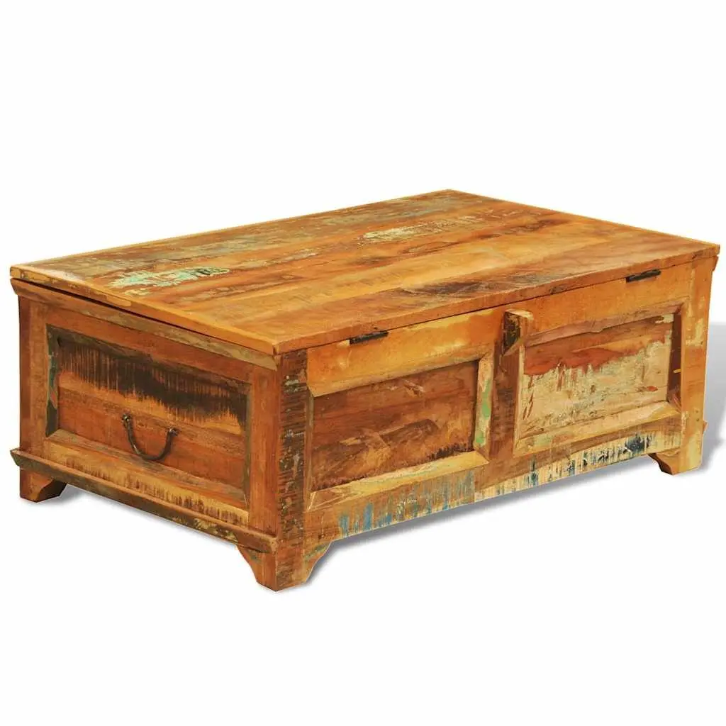 Coffee Table Reclaimed Wood Brown Vintage Style