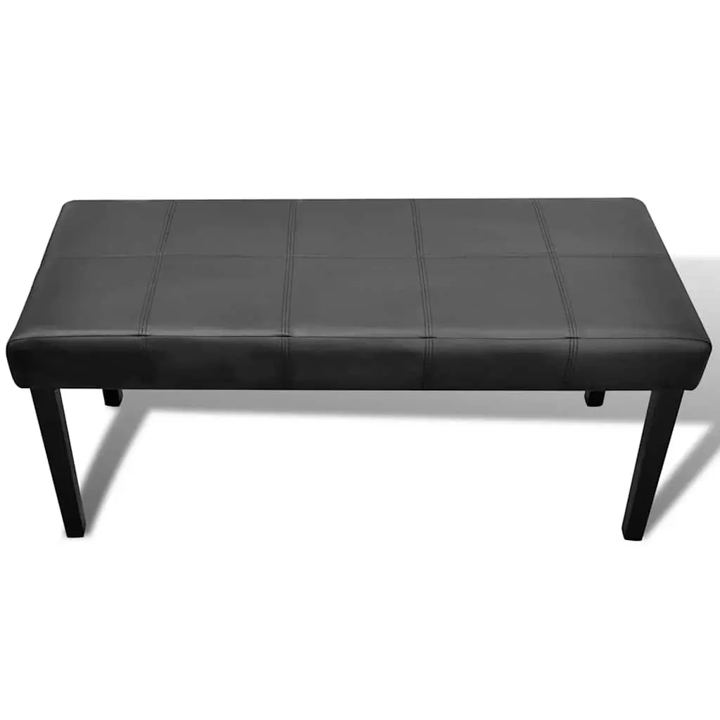 Black Artificial Leather Storage Bench with Wood Frame