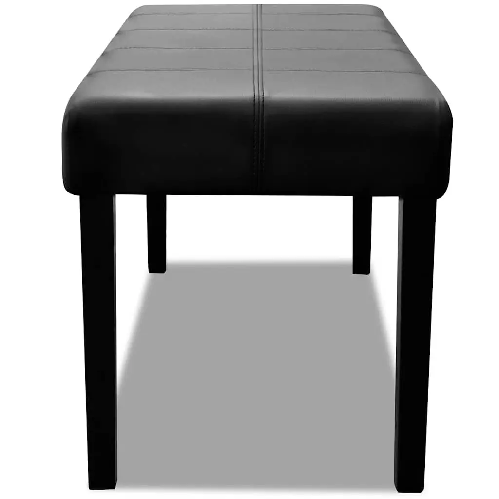 Black Artificial Leather Storage Bench with Wood Frame