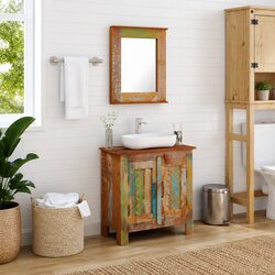 Antique Style Reclaimed Wood Bathroom Vanity Set 60cm