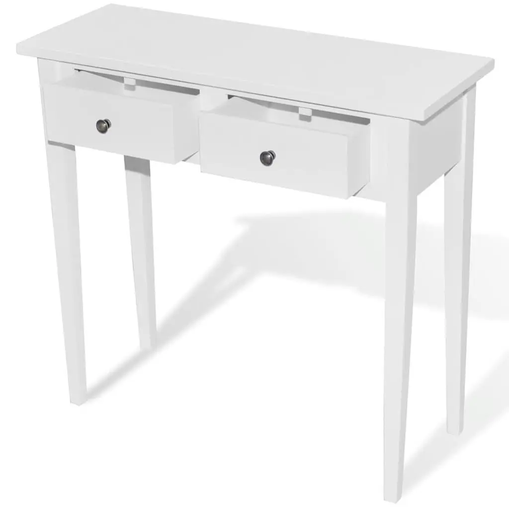 White Console Table with Two Drawers