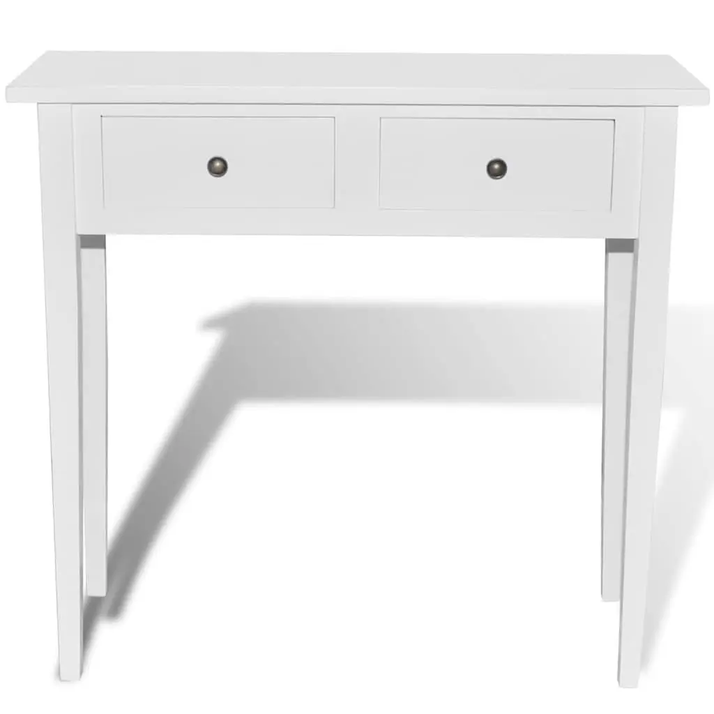 White Console Table with Two Drawers