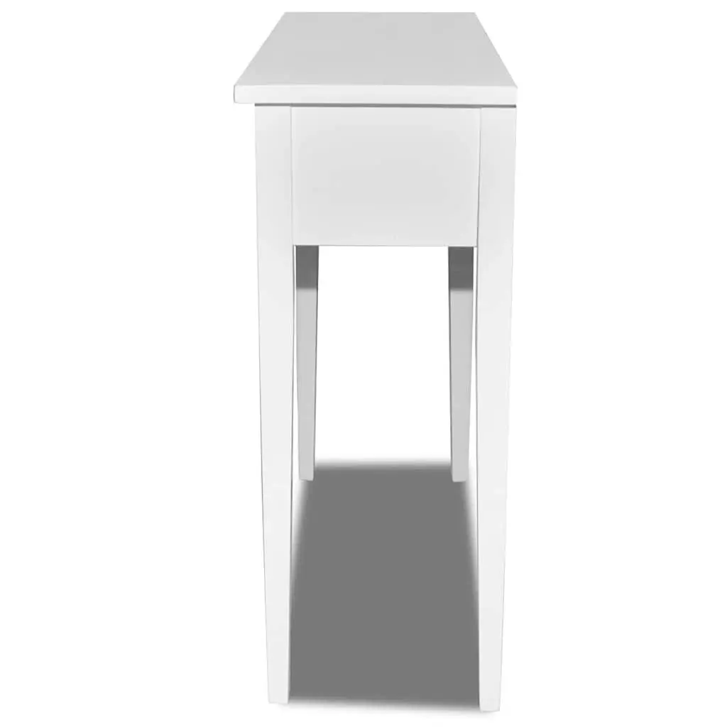 White Console Table with Two Drawers