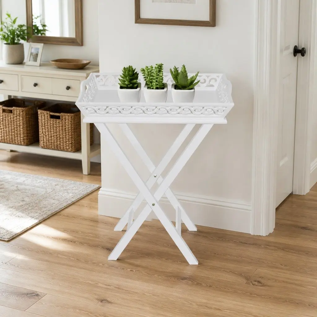 Side Table with Removable Tray for Storage