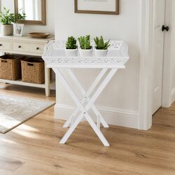 Durable Side Table with Removable Tray for Storage