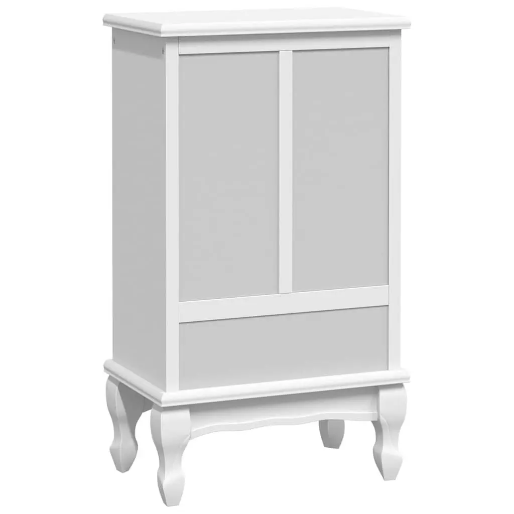 Chest of Drawers MDF Pinewood 5 Drawer 2 Shelf Storage Unit White