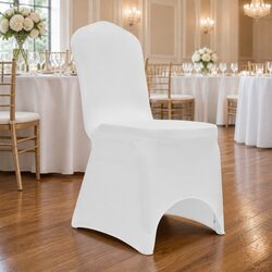 Premium White Stretch Chair Covers for Events - 50 Pieces