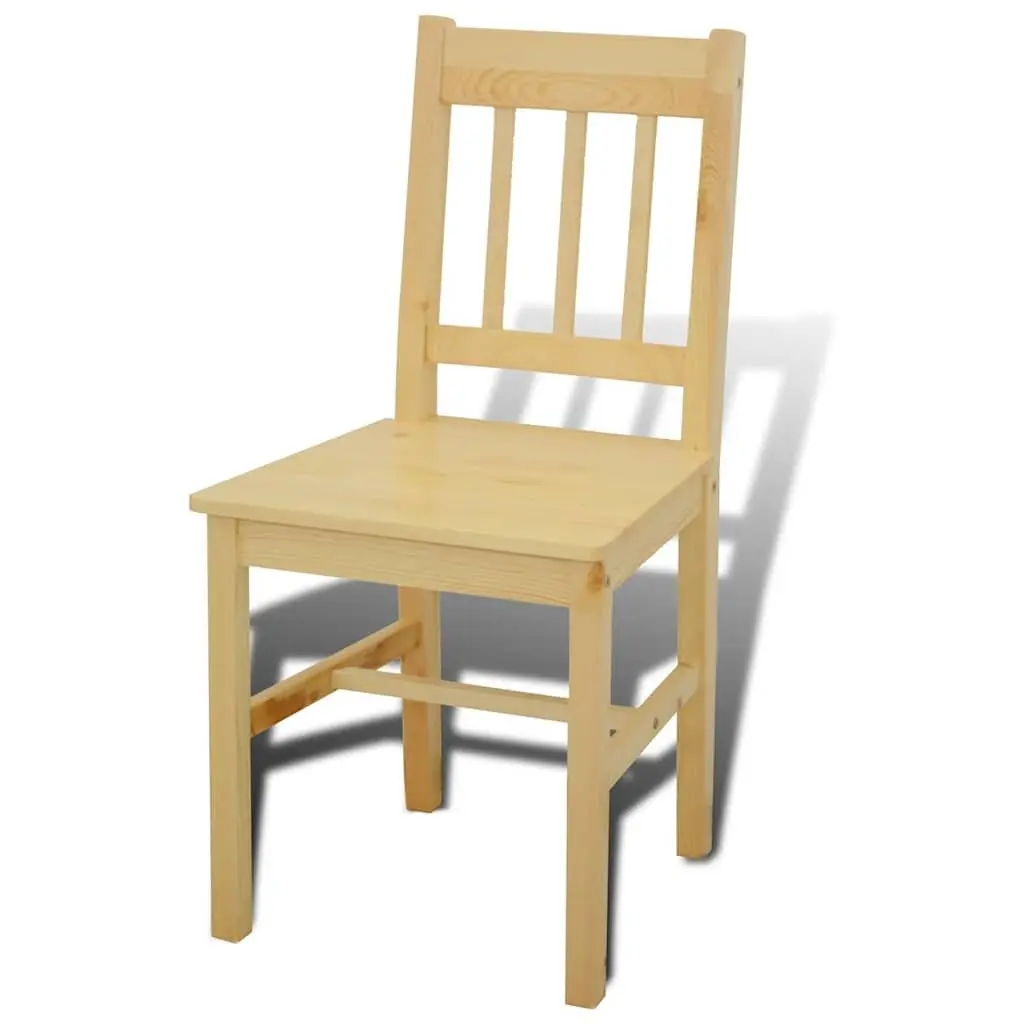 Wooden Dining Set with 4 Chairs in Brown