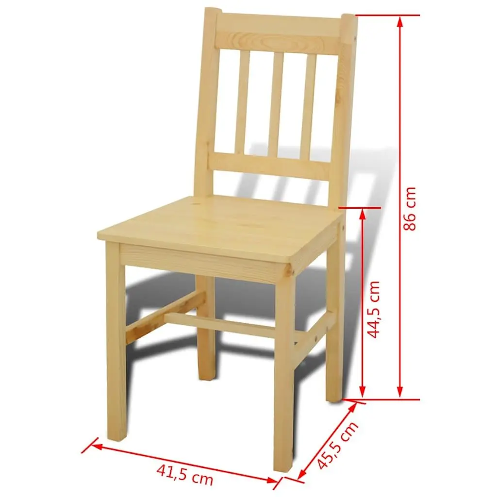 Wooden Dining Set with 4 Chairs in Brown
