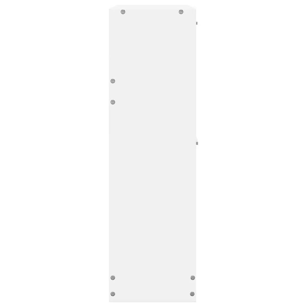 White Wooden Shoe Cabinet with Two Organizing Compartments