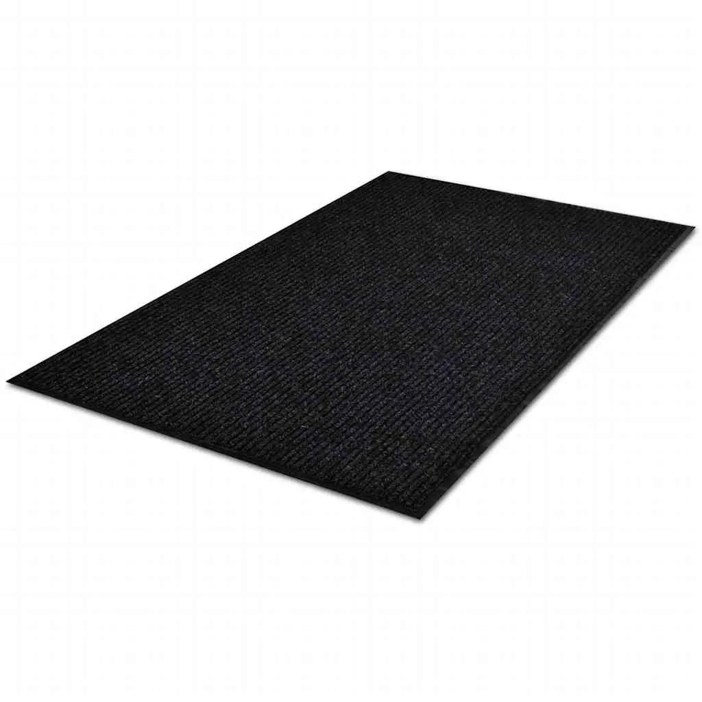 Door Mat PVC 90 x 60 cm Black Non-Slip Easy Clean