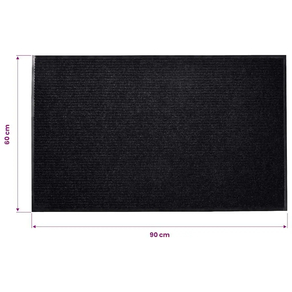 Door Mat PVC 90 x 60 cm Black Non-Slip Easy Clean