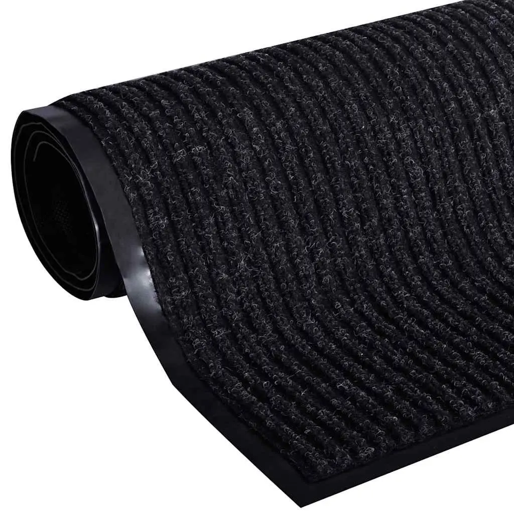 Black Door Mat 90 x 120 cm with Non-Slip PVC Backing