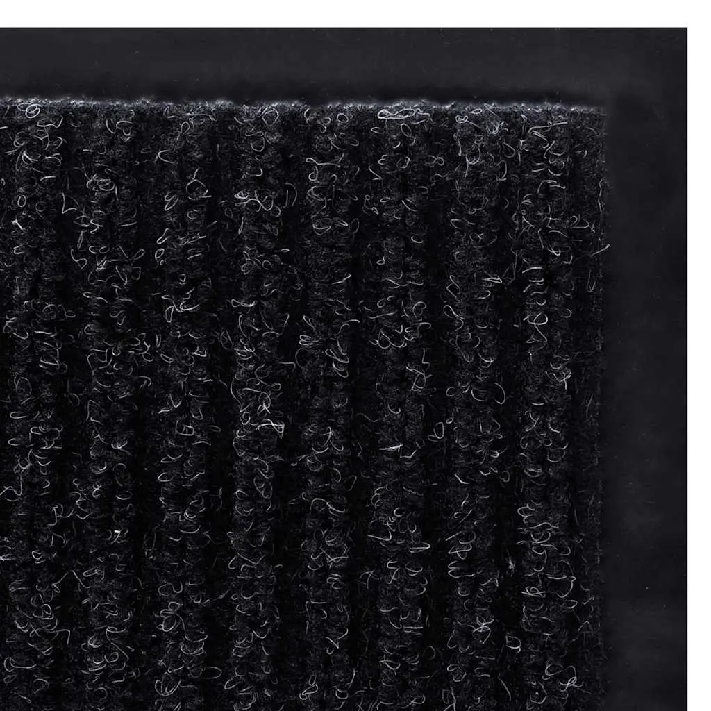 Black Door Mat 90 x 120 cm with Non-Slip PVC Backing