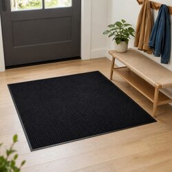 Premium Black Door Mat 90 x 150 cm with Non-Slip Backing