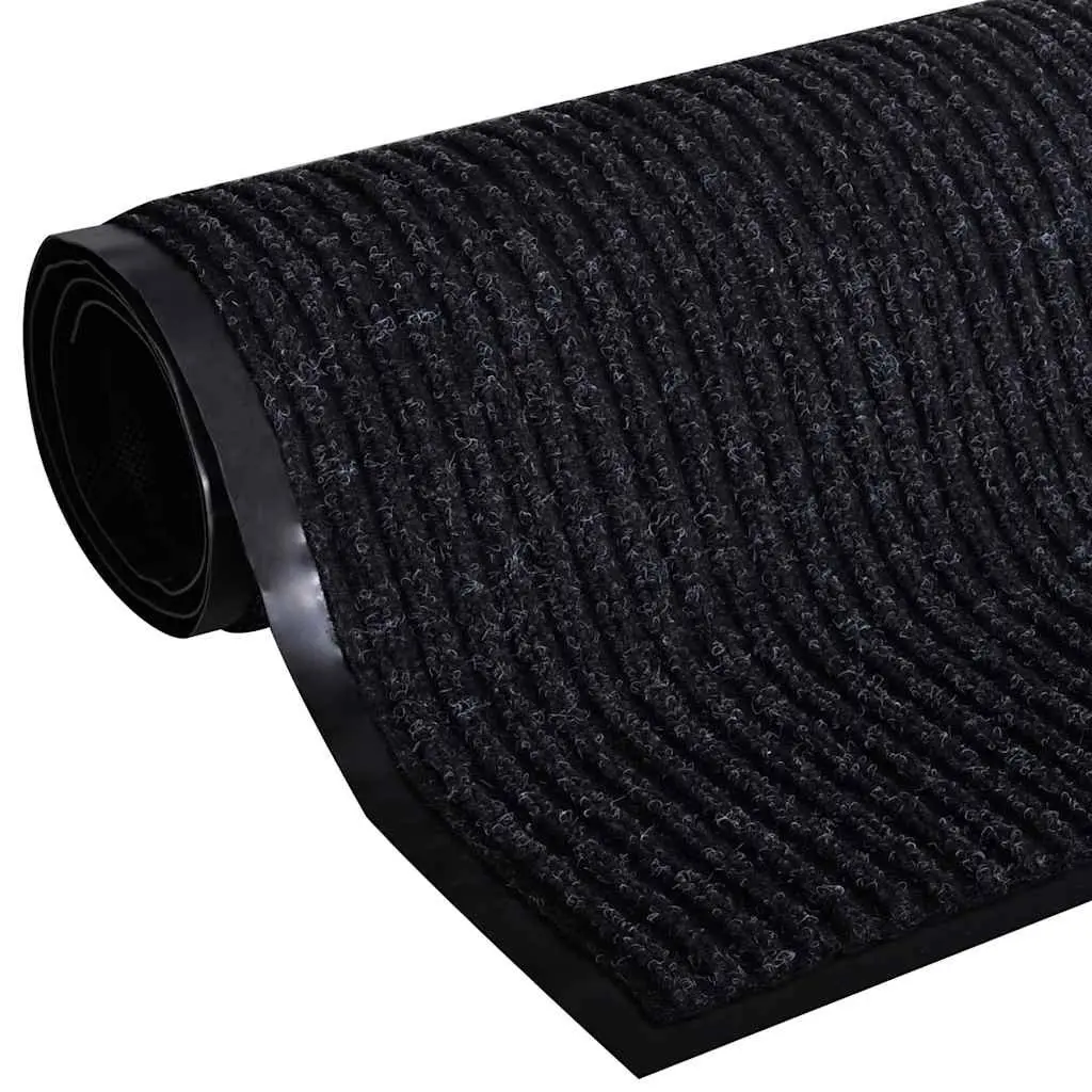 Black Door Mat 90 x 150 cm with Non-Slip Backing