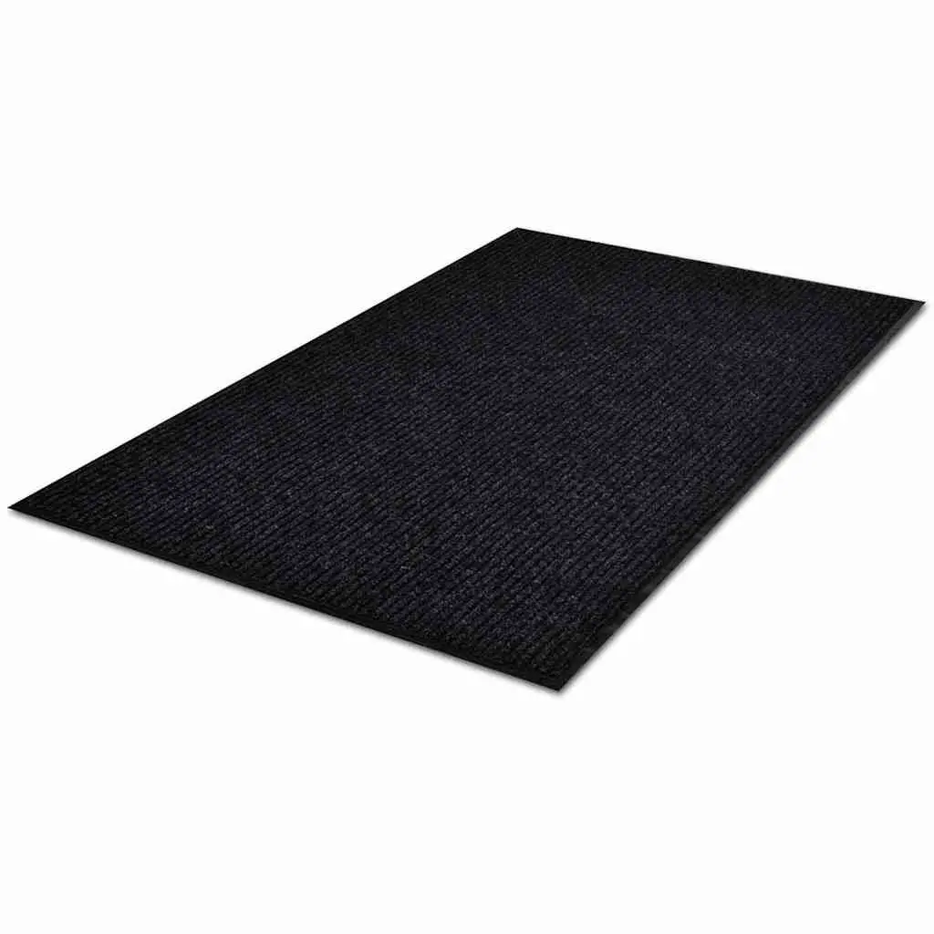 Black Door Mat 90 x 150 cm with Non-Slip Backing