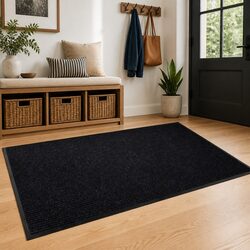 Premium Non-Slip Black Door Mat 120 x 180 cm