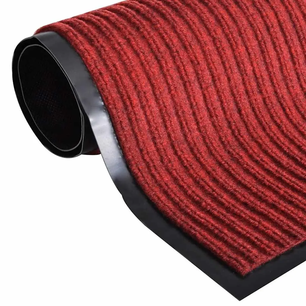 Door Mat PVC 90 x 150 cm Red Non-Slip Backing Indoor Outdoor Entrance Rug