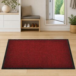 Door Mat Red 120 x 180 cm Non-slip PVC Backing Indoor Outdoor Entrance Hallway