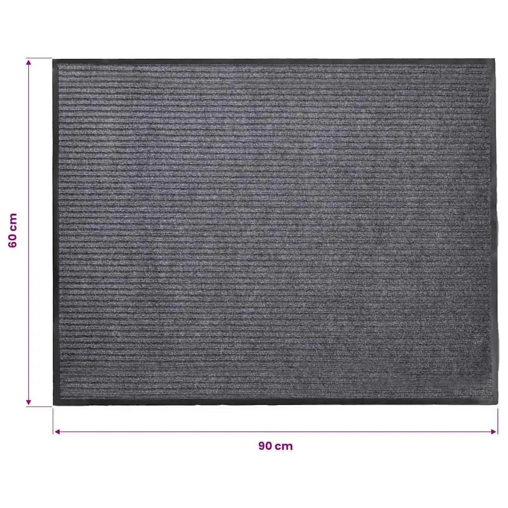Door Mat Grey 90 x 60 cm Non-Slip PVC