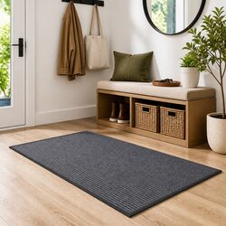 Premium Grey Door Mat 90 x 120 cm with Non-Slip Backing