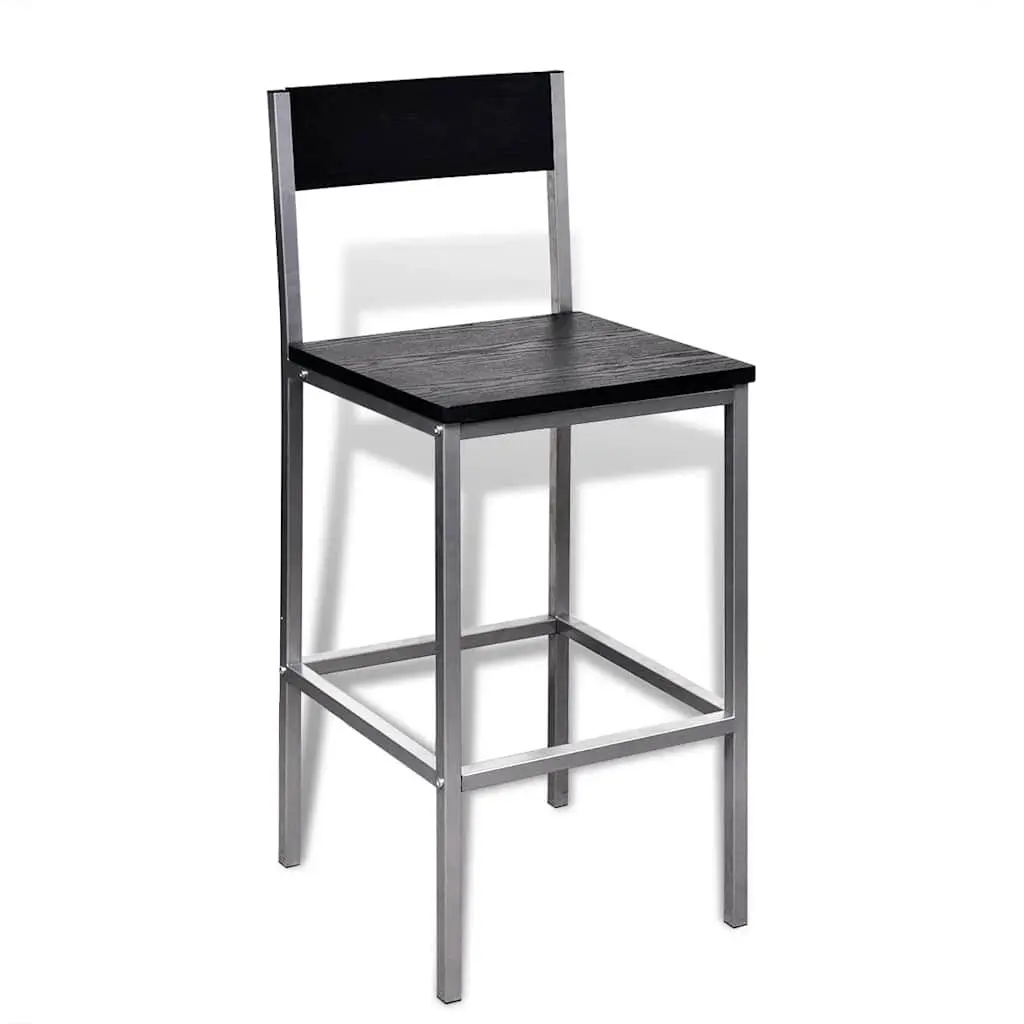 Black Counter Height Breakfast Bar Set with Stools