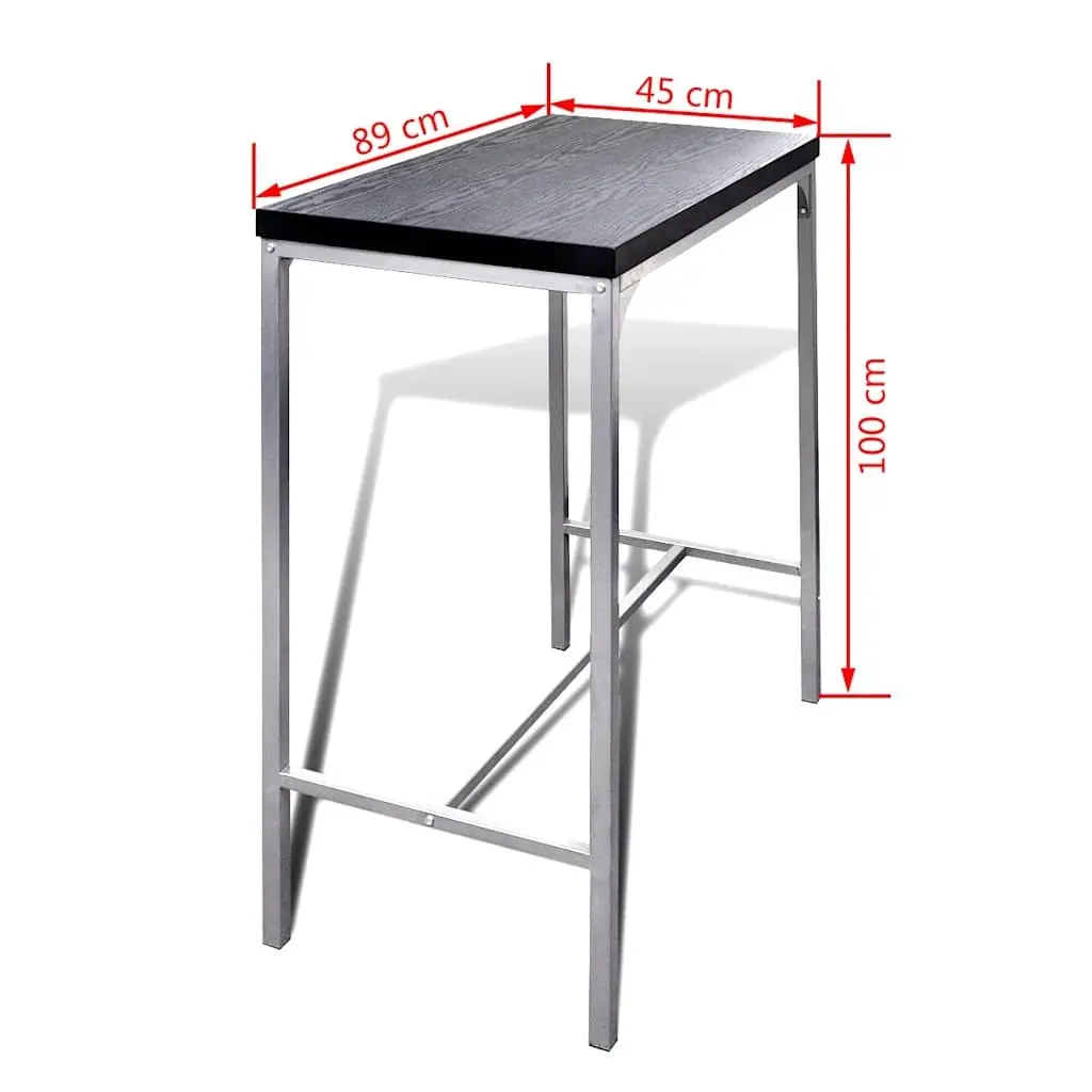 Black Counter Height Breakfast Bar Set with Stools