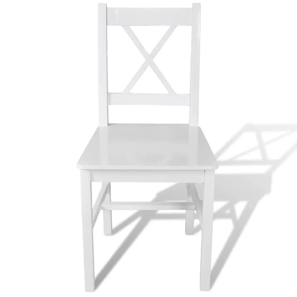 Wooden Dining Chairs Set of 2 in White