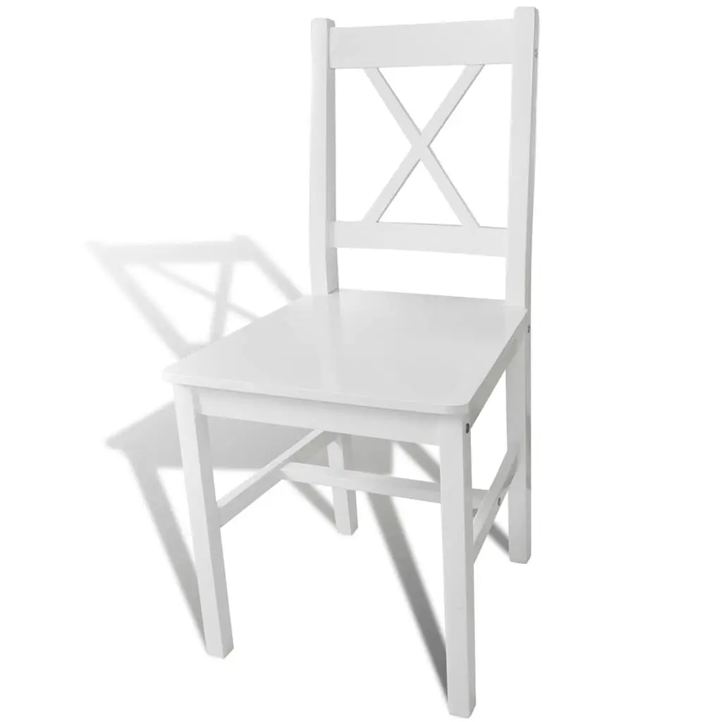 Wooden Dining Chairs Set of 2 in White