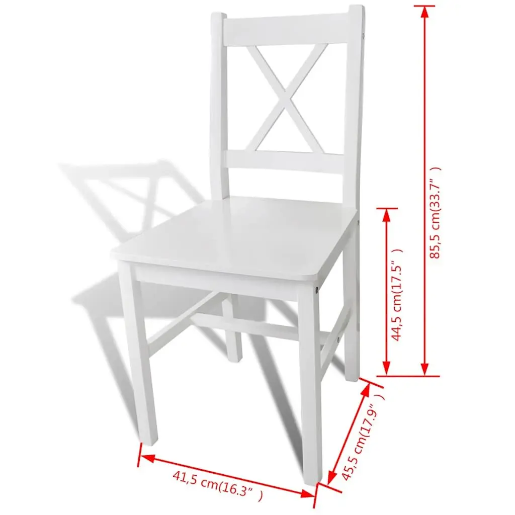 Wooden Dining Chairs Set of 2 in White