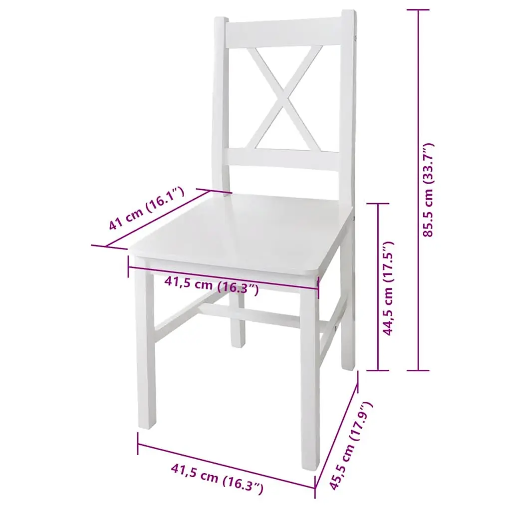 Dining Chairs Set 4 pcs White Kitchen Seating Ergonomic Design Smooth