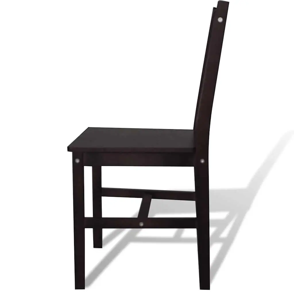Dining Chairs Set 4 Pieces Kitchen Room Furniture Brown Wooden Seat