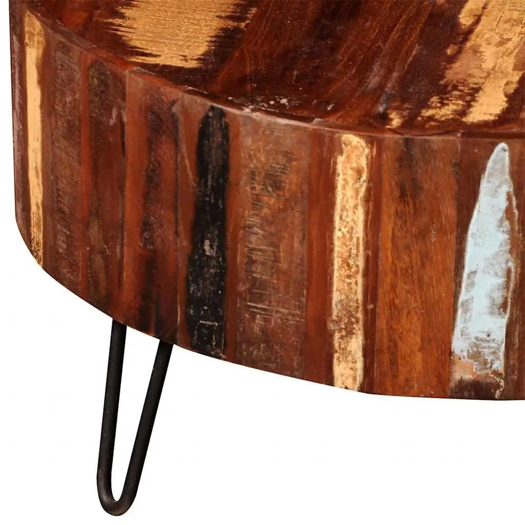 Handmade Vintage Round Coffee Table in Solid Reclaimed Wood