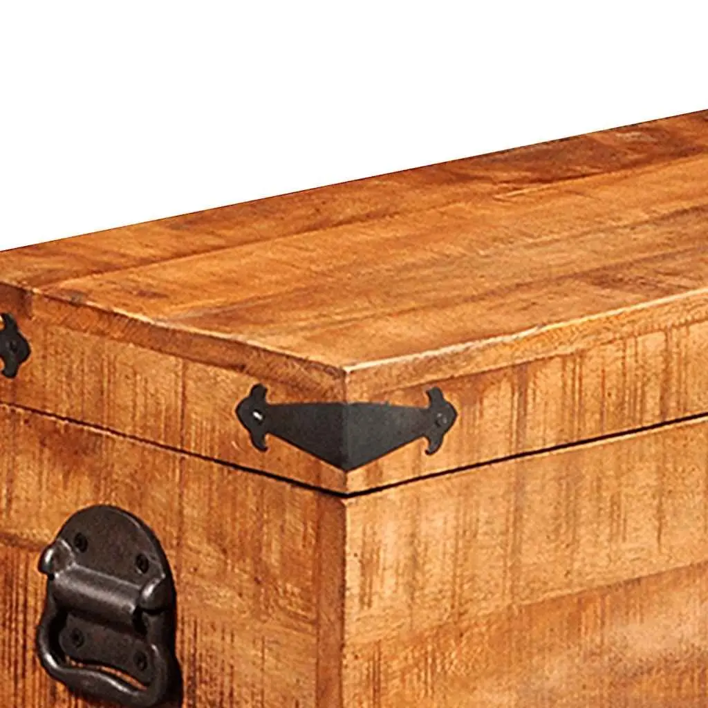 Storage Chest Set 2 Pieces Wooden Handmade Home Organization Furniture Brown