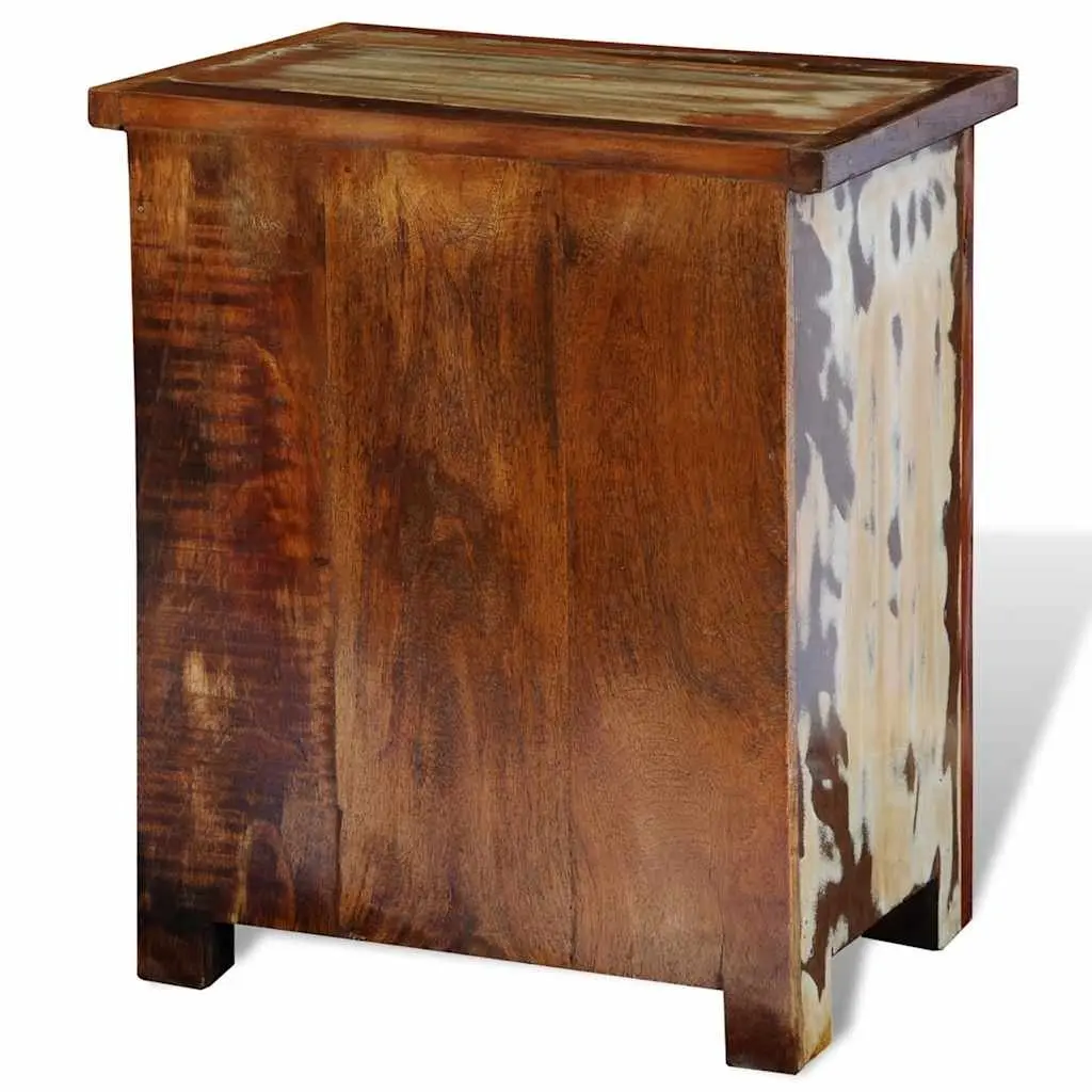 Solid Reclaimed Wood Nightstand with 2 Drawers