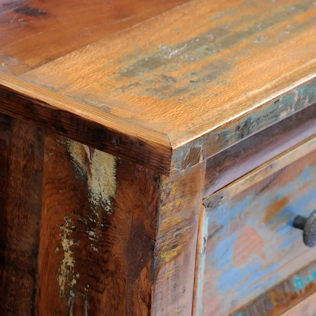 Solid Reclaimed Wood Nightstand with 2 Drawers