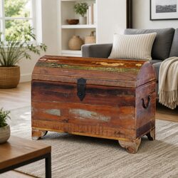 Antique Style Solid Wood Storage Chest for Home Use
