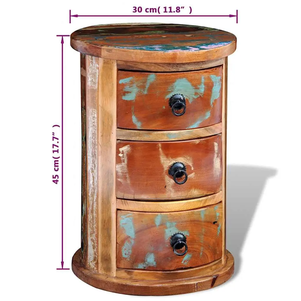 Antique Style Storage Cabinet with 3 Durable Drawers