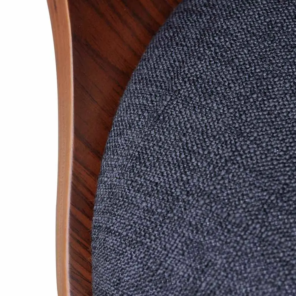 Dining Chairs 2 pcs Grey Bent Wood Frame Fabric Upholstered with Armrests