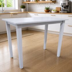 Durable White Wooden Bar Table for Kitchen and Dining